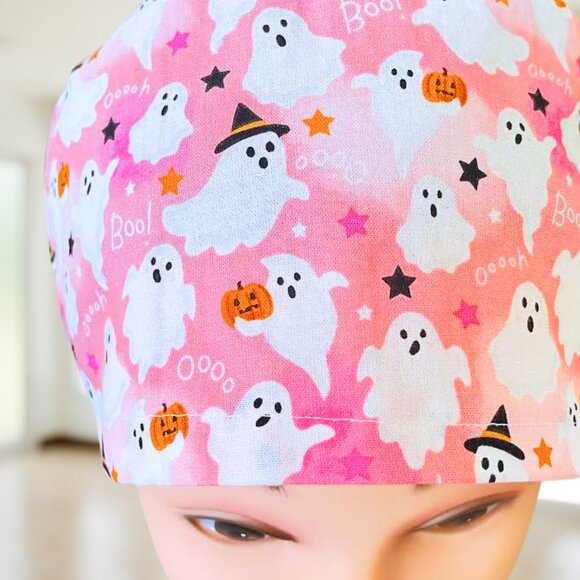 PREMIUM Ghosts and Stars ~Euro Scrub Cap~ Unisex OR, CNA, RN, NP, MD, Vet, Tech - Picture 2 of 5